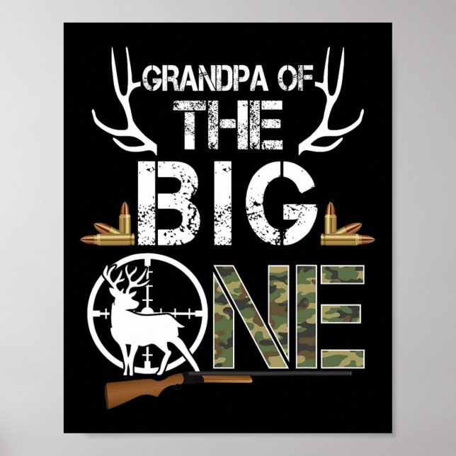 Farfar till den stora enårige Hjorten Hunter Ca Poster (Framsidan)