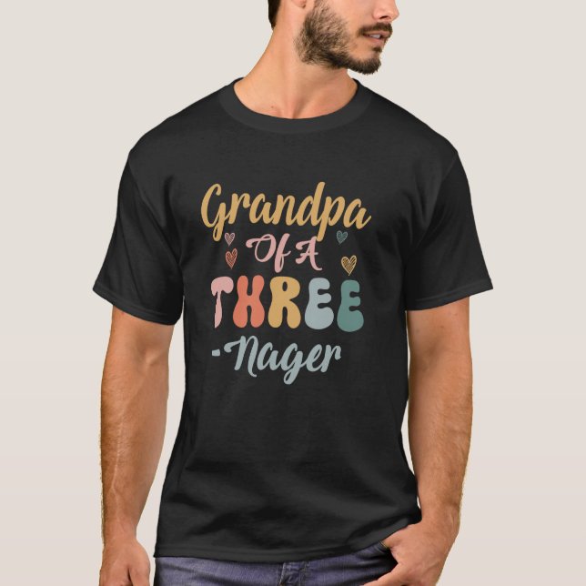 Farfar till en Threenager 3-års födelsedagsmatchan T Shirt (Framsida)