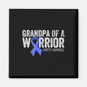 Farfar till en Warrior T1D-diabetisk blå Ribbon Su Magnet