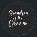 Farfar till Groom Tee-teamet i Bröllop i Groom Gra Runt Klistermärke<br><div class="desc">Farfar från Groom Tee-Bröllop-teamet</div>