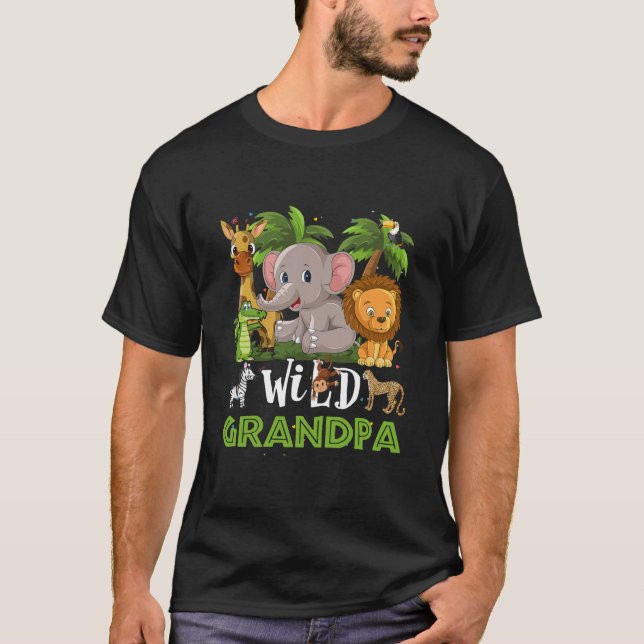 Farfar till Vilden Zoo Birthday Safari Jungle T Shirt (Framsida)