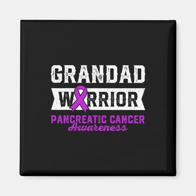 Farfar till Warrior Pancreatic Lila Ribbon Supp Magnet (Framsidan)