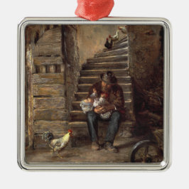 Farfar Tittar efter sin morson Julgransprydnad Metall