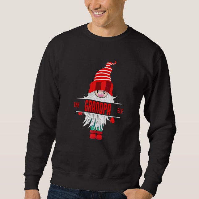 Farfar Tomte Jul Pyjamas  Farfar Matchande Fam Lång Ärmad Tröja (Framsida)