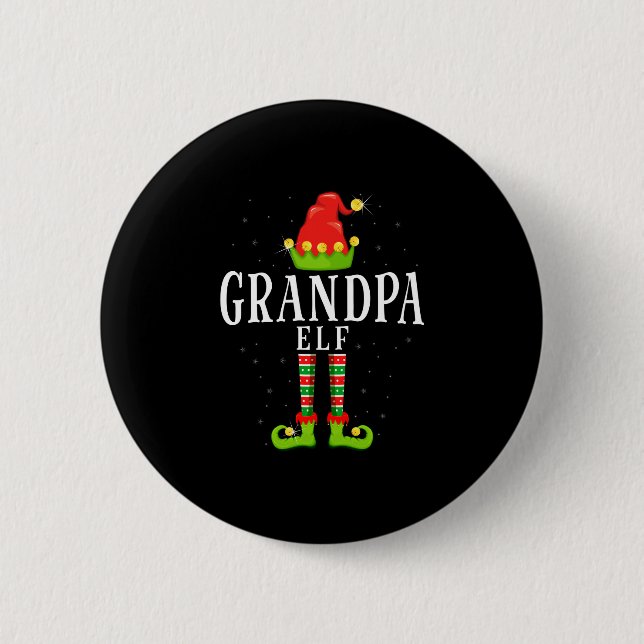 Farfar tomte julmatchande xmas pyjamas knapp (Framsida)