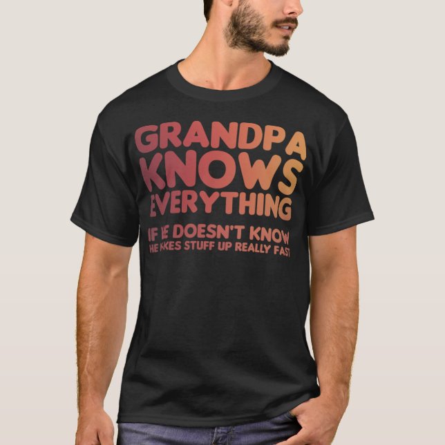 Farfar vet allt att dricka t shirt (Framsida)