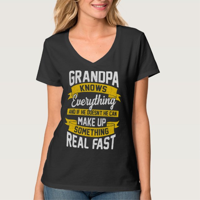 Farfar vet allt Fars dag för morfar T Shirt (Framsida)