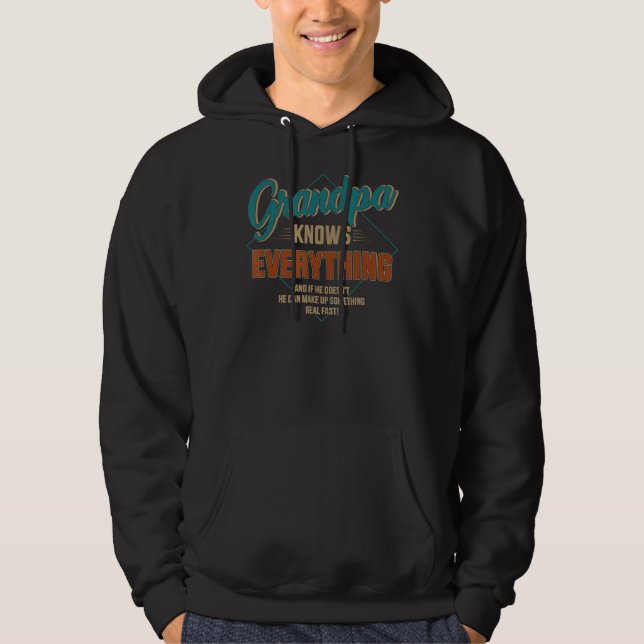 Farfar vet allt för Fars dag Hoodie (Framsida)