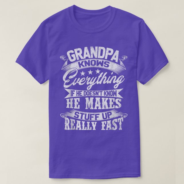 Farfar vet allt för Fars dag.  T Shirt (Design framsida)