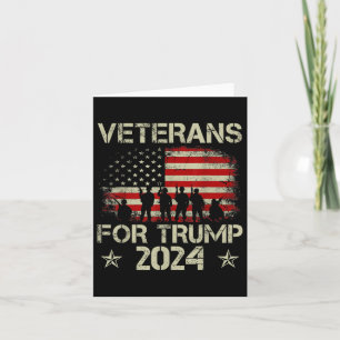 Farfar Veterans for Trump 2024 American Flagga 4:e Kort