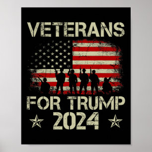 Farfar Veterans for Trump 2024 American Flagga 4:e Poster