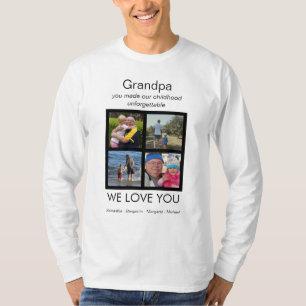 Farfar Vi älskar dig Foto Personlig Vit T Shirt