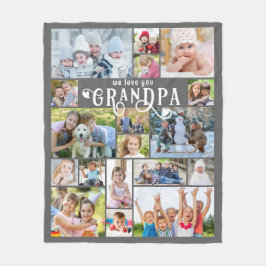 Farfar Vi Kärlek You 18 Photo Collage Anpassningsb Fleecefilt