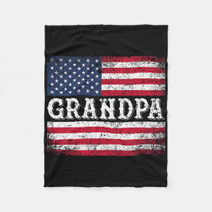 Farfar Vintage Usa Flag Patriotisk 4:e Juli Fleecefilt