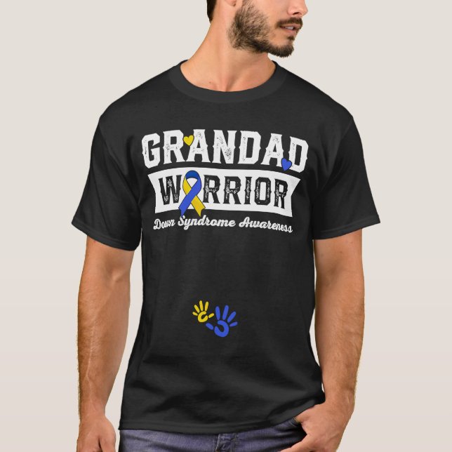 Farfar Warrior Down Syndrome Awareness Family 1 1 T Shirt (Framsida)