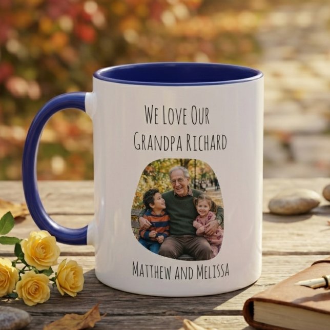 Farfarpresent för honom mugg (Grandpa Photo Gift for Him Mug)
