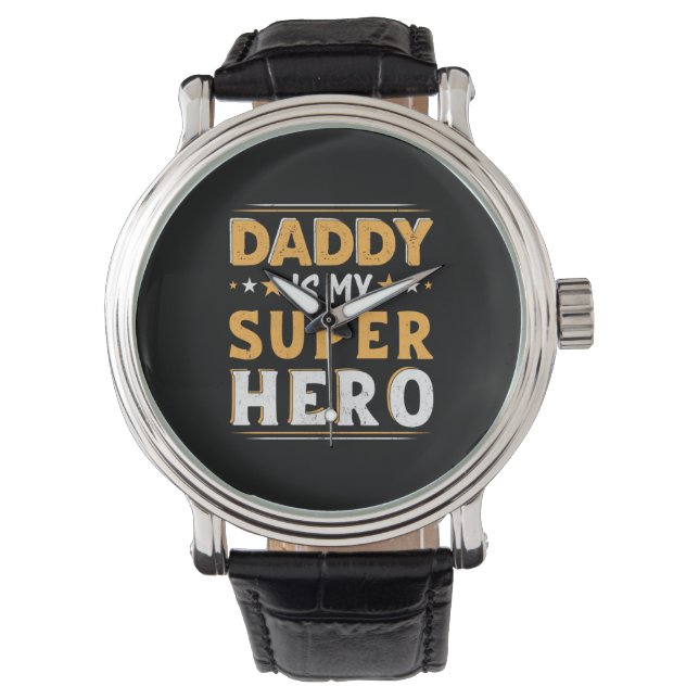 Farfarpresent | Pappa är min superhjälte Armbandsur (Framsida)