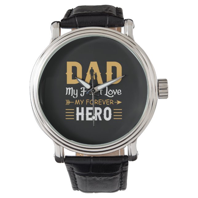 Farfarpresent | Pappa Min Eviga Hjälte Armbandsur (Framsida)