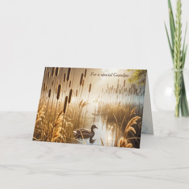 Farfars födelsedag Anka i Misty Pond Kort (Framsida)
