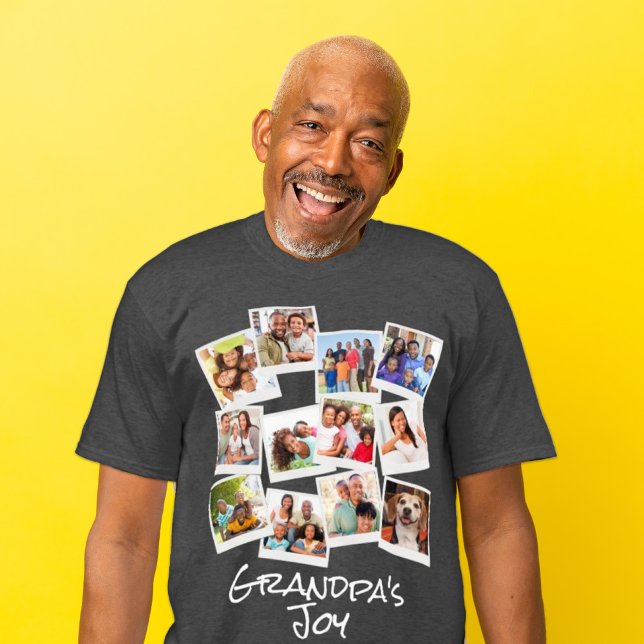 Farfars Joy Photo Ram Collage Modern Trendig T Shirt (Skapare uppladdad)