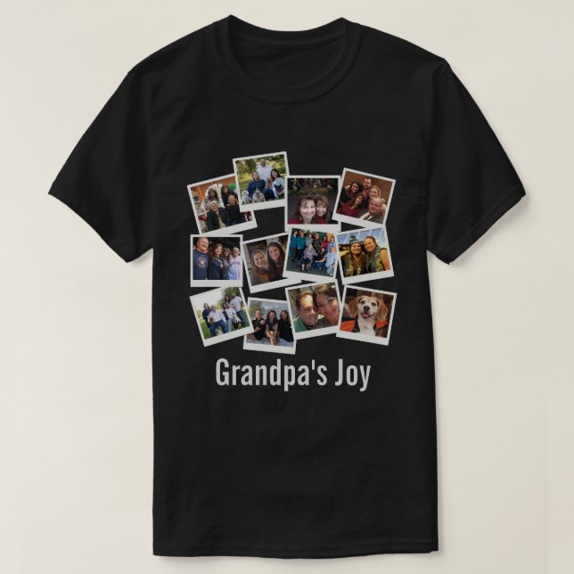 Farfars Joy Photo Ram Collage Modern Trendig T Shirt (Design framsida)