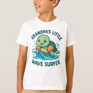Farfars lilla våg Surfer Cute Turtle T Shirt