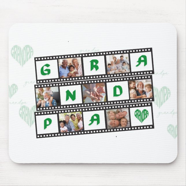 Farfars Personlig Gift med 7 familjefoton! Musmatta (Framsidan)