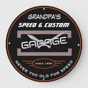 Farfars Speed and Anpassningsbar Garage Funny Old Stor Klocka
