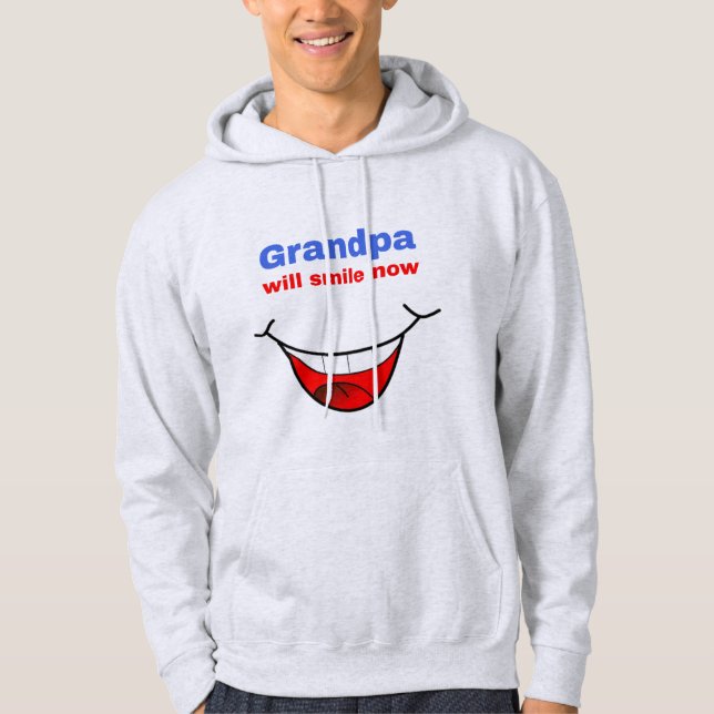 Farfars stora, roliga leende - Farfar Hoodie (Framsida)