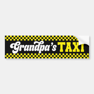 Farfars Taxi Cab Funny Grandfather Bildekal