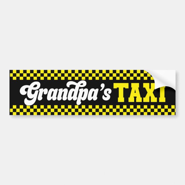 Farfars Taxi Cab Funny Grandfather Bildekal (Framsidan)