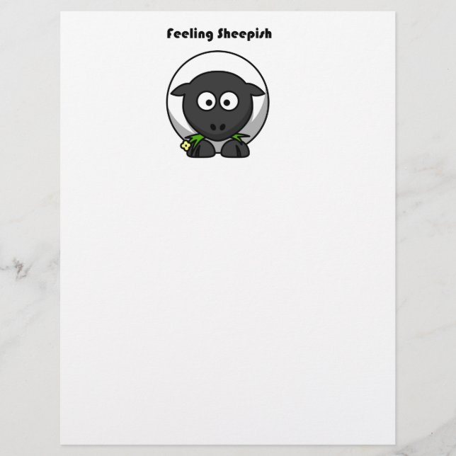 Fårfärs Tecknad med luddigt får med Funny Pun (Framsida)