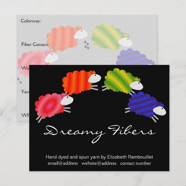Fårfiber Artist Hangtag Vykort (Fram/baksida)