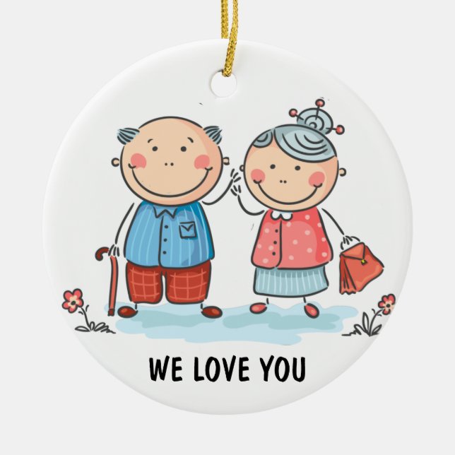 Farföräldrar Ceramic Ornament (Framsidan)