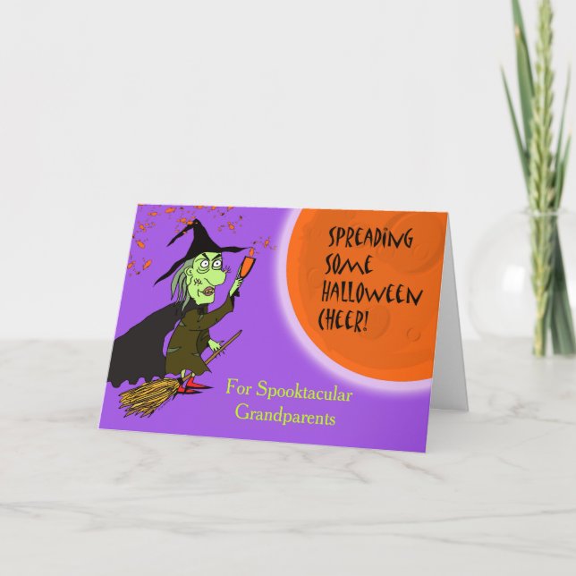 Farföräldrar Halloween Witch med Potion Kort (Framsida)