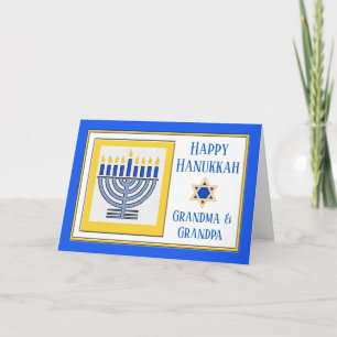 Farföräldrar Hanukkah Contemporary Menorah Kort