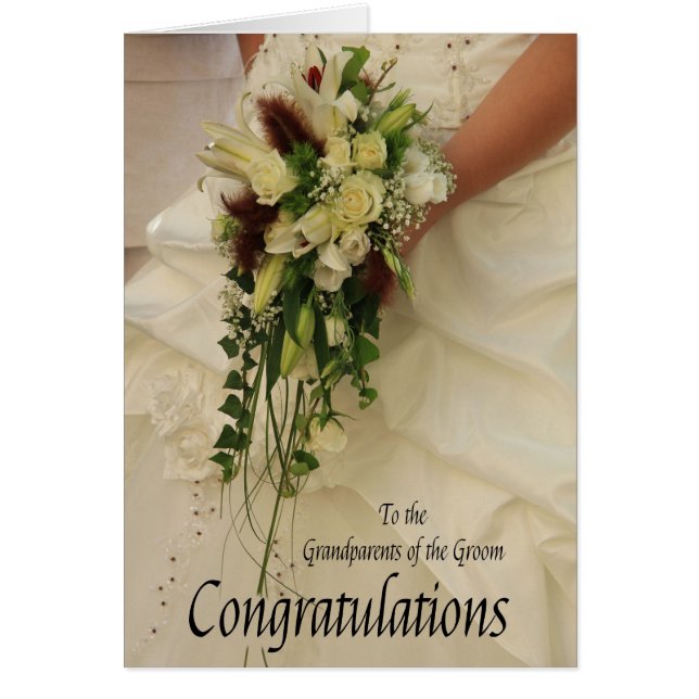 Farföräldrar i bröllop grattisar OBS kort (Framsidan)
