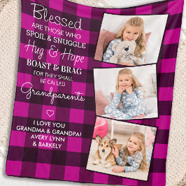 Farföräldrar Offert Anpassningsbar 3 Foto Rosa Pla Fleecefilt