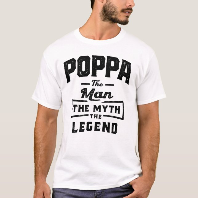 Farföräldrar - Poppa Man Myth Legend T Shirt (Framsida)