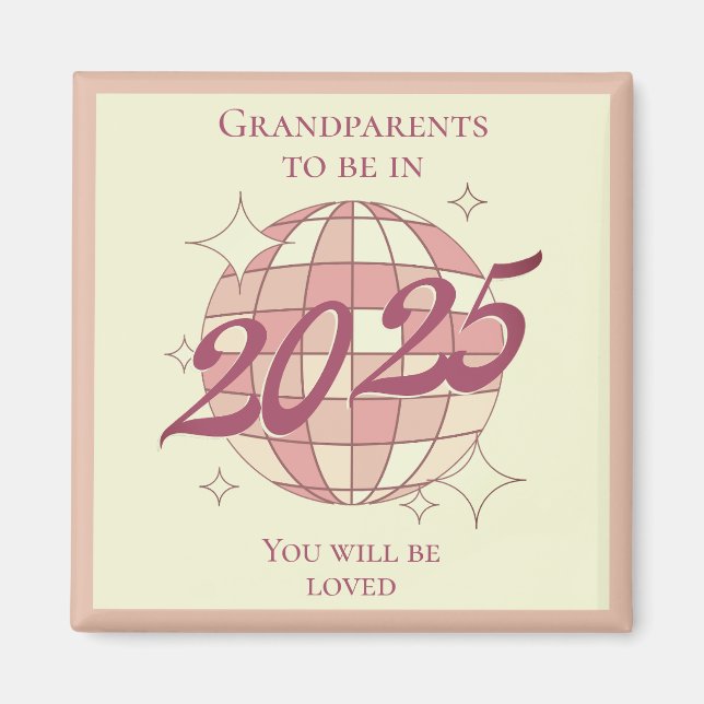 Farföräldrar som ska nyfödas baby 2025 nya föräldr magnet (Framsidan)