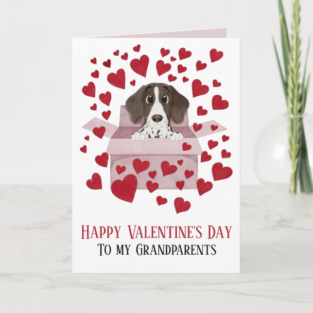 Farföräldrarna Puppy i Box Valentine Kort (Framsida)