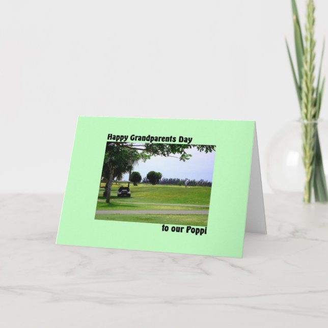 Farföräldrars dag för Poppi med Golf Scene Kort (Framsida)