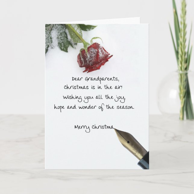 Farföräldrars God jul-kort Helgkort (Framsida)