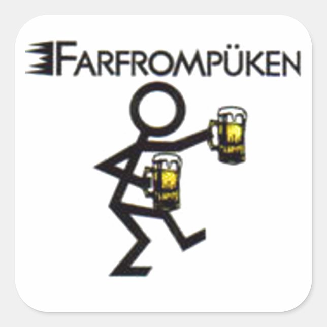 farfrompüken fyrkantigt klistermärke (Framsida)