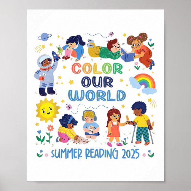 Färg: 2025 års Bok Kids Boys Poster (Framsidan)