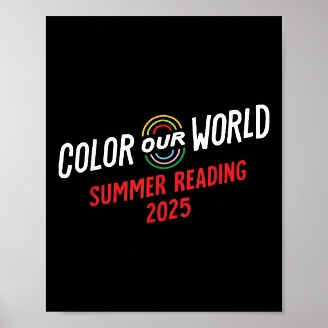 Färg: 2025 års program för sommarläsning poster (Framsidan)