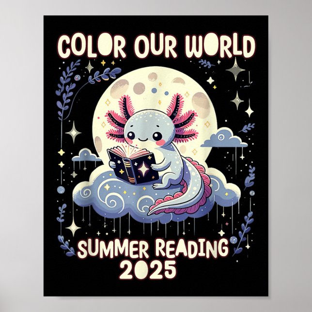 Färg: 2025 års program för sommarläsning poster (Framsidan)