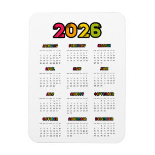 Färg 2025-kalender magnet