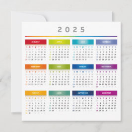 Färg 2025-kalender - Rainbow Färg 3-kolumner
