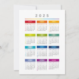 Färg 2025-kalender - Rainbow Färg 3-kolumner Inbjudningar